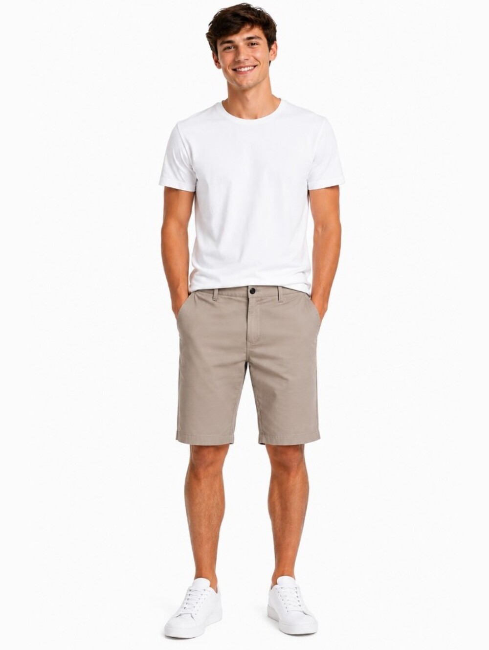 Sz30 Casual Stretch Chino Shorts in Taupe